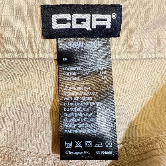 CQR Mens Tactical Cargo Pants 36X30" Lightweight Polyester Cotton Elastic Waist - Picture 5 of 5